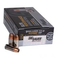 Sig Sauer Elite Performance V-Crown 9mm 124gr. JHP Ammunition 50 Round Box