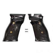 Altamont S&W Model 41 Grips, Ultima Panel Silverblack Checkered Engraved w/ S&W Logo on Backstrap