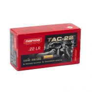 Norma TAC-22 22LR 40gr. LRN Ammunition, 50 Round Box
