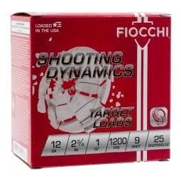 Fiocchi Shooting Dynamics 12ga. 2-3/4" 1oz. #9 Shot, 25 Round Box