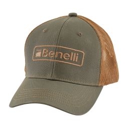 Benelli Logo Hat, Olive w/ Copper Mesh