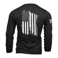 Nine Line Apparel, American Flag Long Sleeve T-Shirt, Black