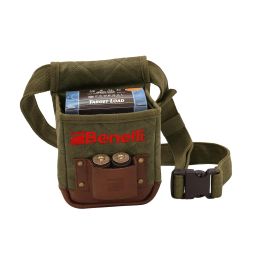 Benelli Small Lodge Collection Shell Pouch, Olive Waxed Cotton