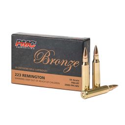 PMC Bronze .223 Remington 55gr. FMJ-BT Ammunition 20 Round Box