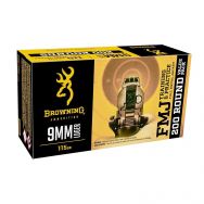 Browning Training & Practice 9mm 115gr. FMJ Ammunition, 200 Round Box