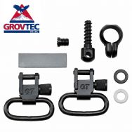 GrovTec .430-.445" One-Piece Barrel Band Locking Swivel Set, 1" Loops, Black