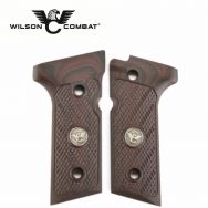 Wilson Combat, Beretta Vertec G10 Grips, Checkered with WC Logo, Black Cherry