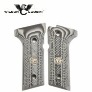 Wilson Combat, Beretta Vertec G10 Grips, Checkered with WC Logo, Gray/Black